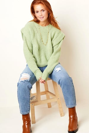 Pull à épaules tombantes Blanc cassé S/M h5 Image3